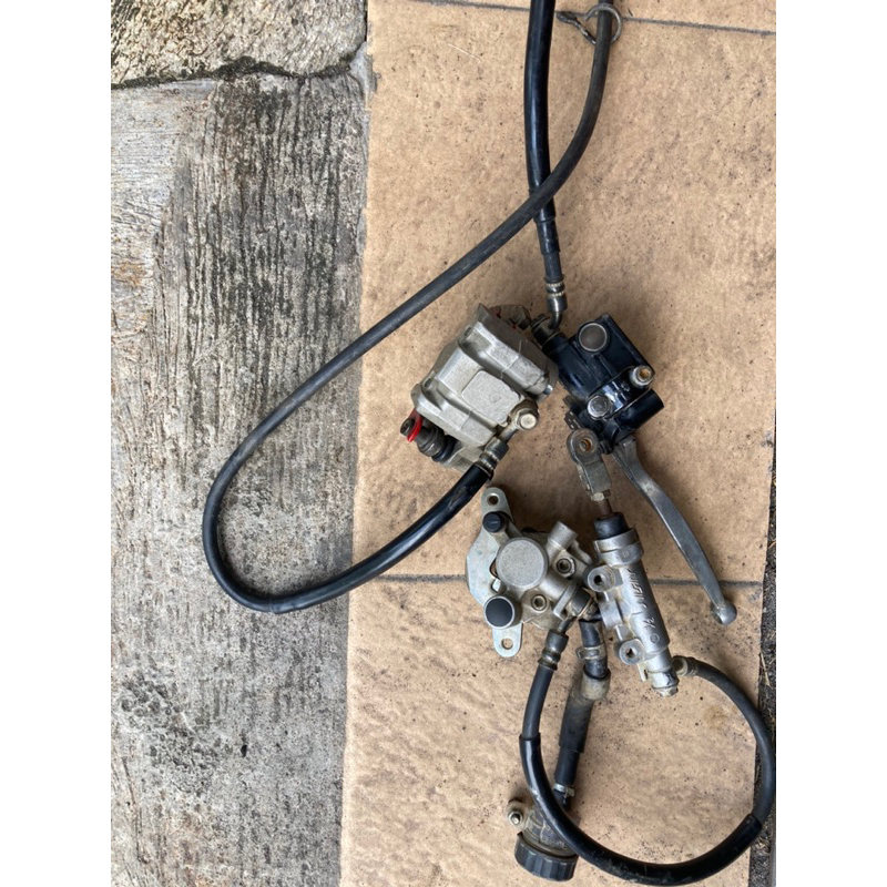 pengereman klx dtracker set depan belakang original ori kaliper master kepala babi