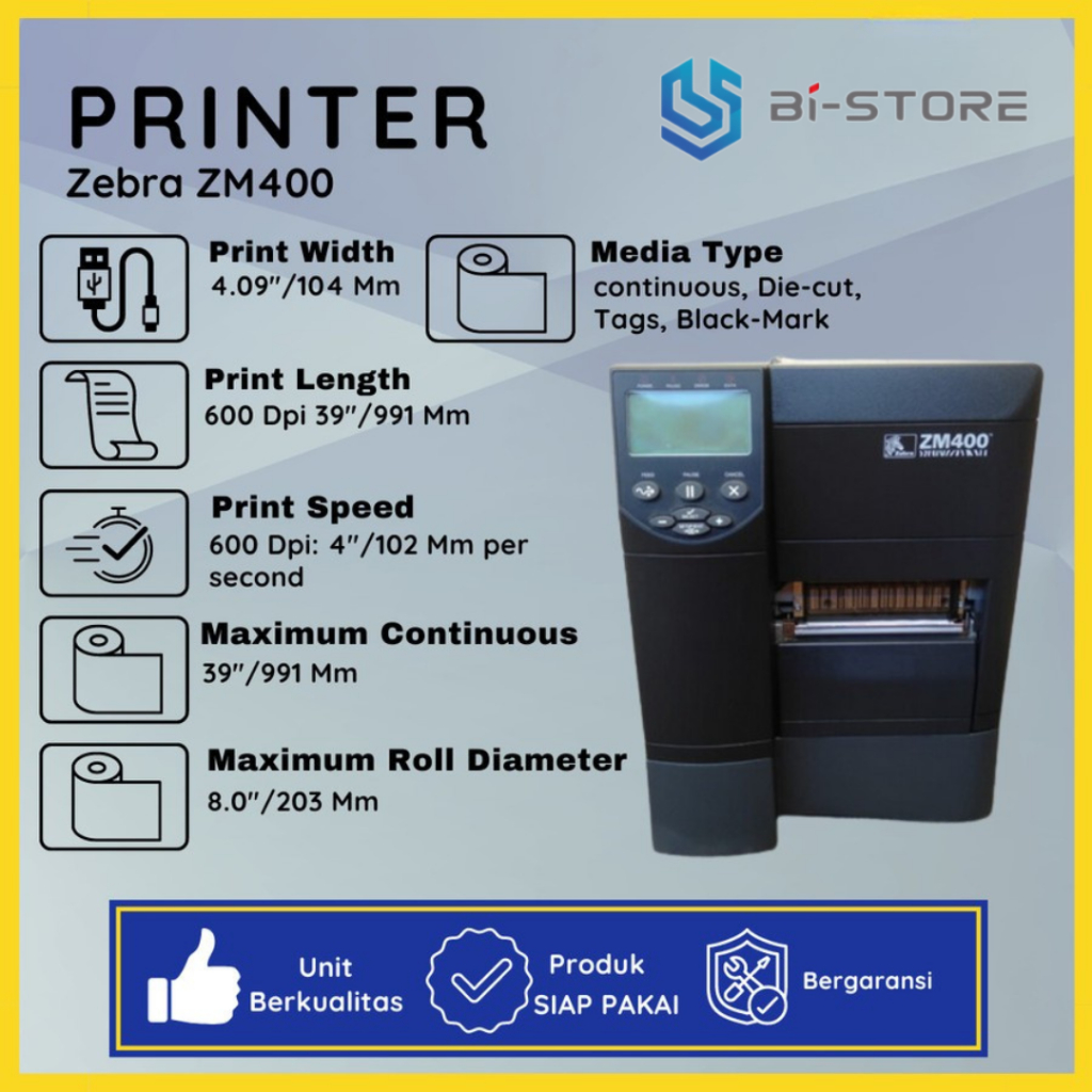 Printer Label Barcode Zebra ZM400