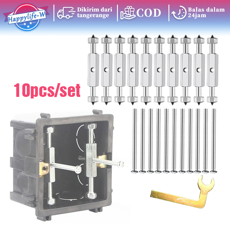 10pcs/Set Reparasi Baut Saklar Stop Kontak Dinding 86 Type Wall Instalation Box Repair Sekrup Baut S
