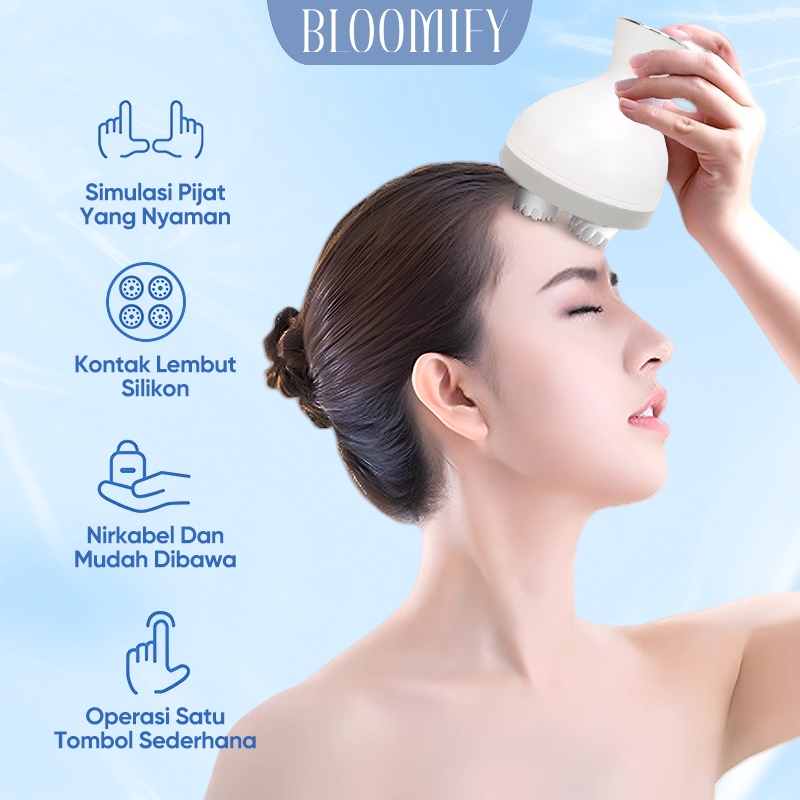 New BLOOMIFY PEMPIJAT KEPALA pijat Dekompresi Kepala Alat Pijat Kulit Kepala Elektrik Alat Pijat