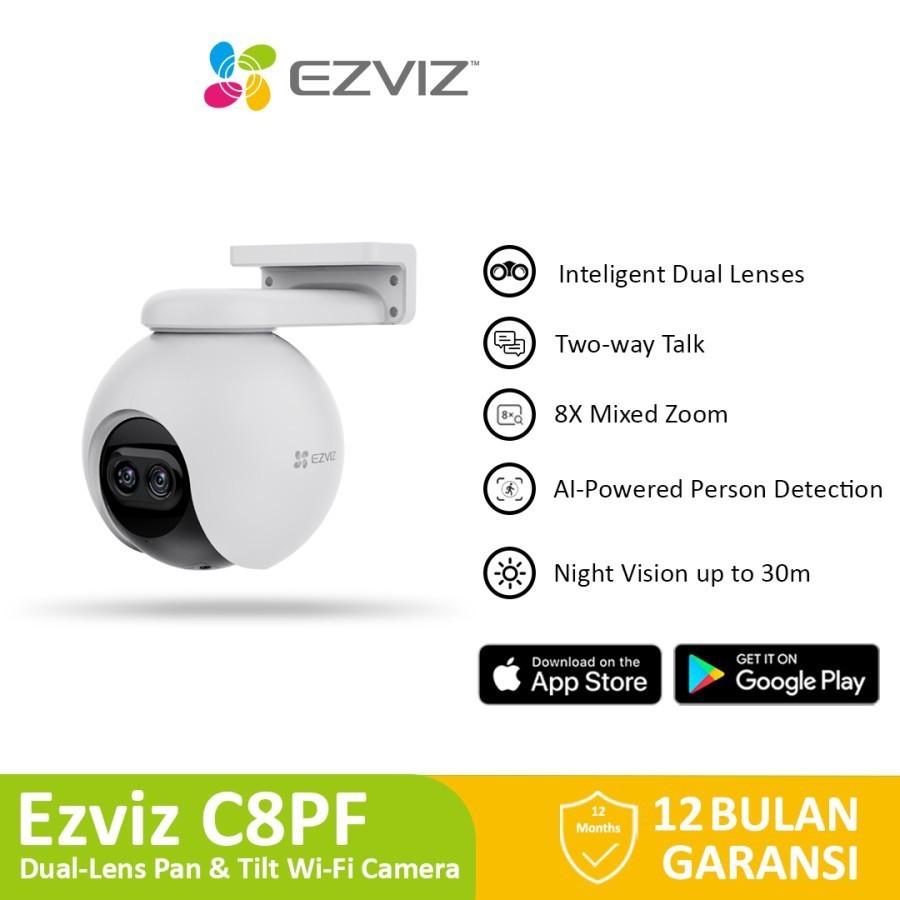 CAMERA CCTV EZVIZ C8PF 2MP 2K DUAL LENS ZOOM 8X CCTV SMART IP WIFI