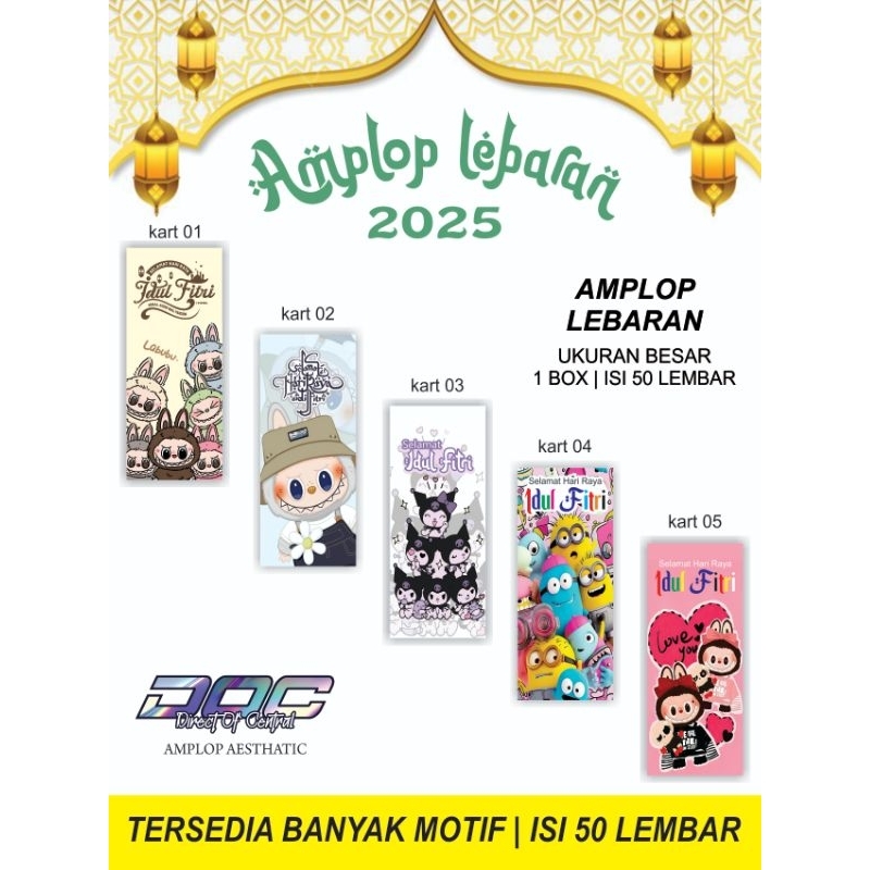 

Amplop Angpau Uang Lebaran Idul Fitri DOC Ukuran Besar Isi 50 pcs Harga Ekonomis