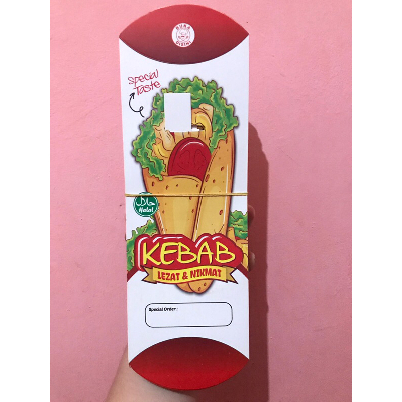 

kotak/ kemasan kebab tarikan tanpa lem