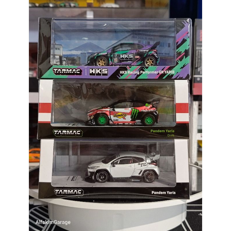 Tarmac HKS Racing Performer GR Yaris / Pandem Yaris Drift Daigo Saito Monster / Pandem Yaris White B
