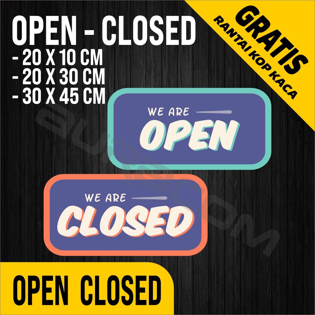 COD,OPEN CLOSED Akrilik siap Pakai/Acrylic Open Closed Design Modern / Custom-FreeDesign ( A 316 )