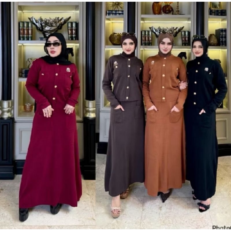 Set Rok Rajut Kancing Gold by Shellasaukia