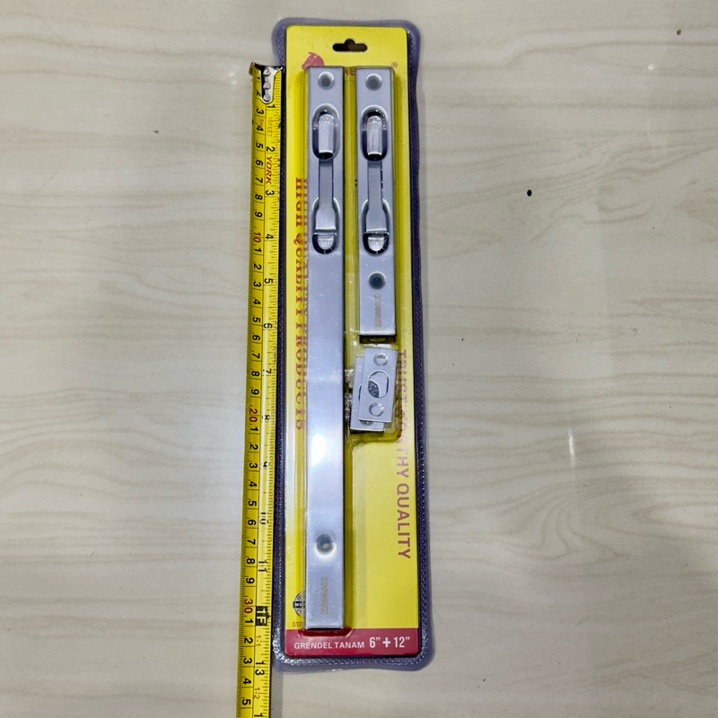 MASSAKI TANAM 12” + 6” Grendel tanam pintu 12"inci + 6"inci Grendel gelap Grendel pintu slot 2 doubl