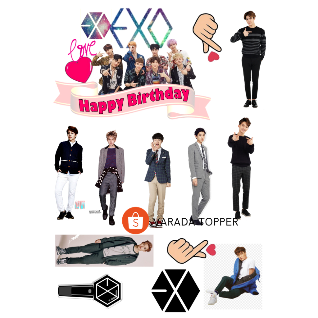 Topper EXO KOREA Free Custom Nama dan Umur | Hiasan Cake Birthday EXO CHANYEOL