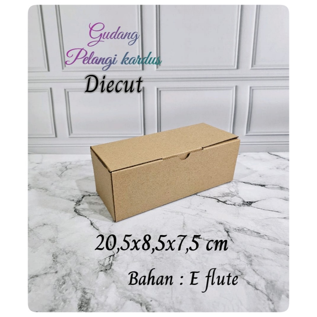 

Kardus karton Uk. 20,5x8,5x7,5 cm...Model diecut/pizza
