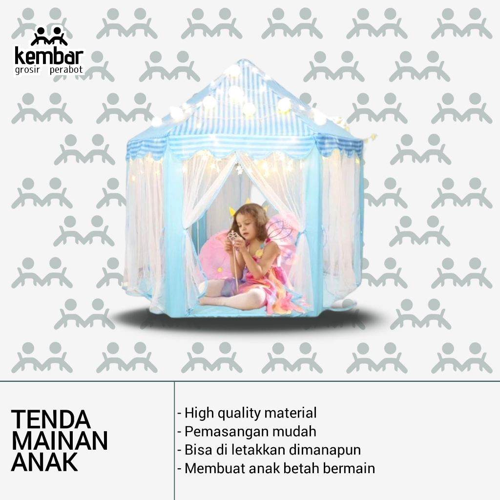 Tenda Camping Mainan Anak Rumah Rumahan Castle Princess Jumbo Besar
