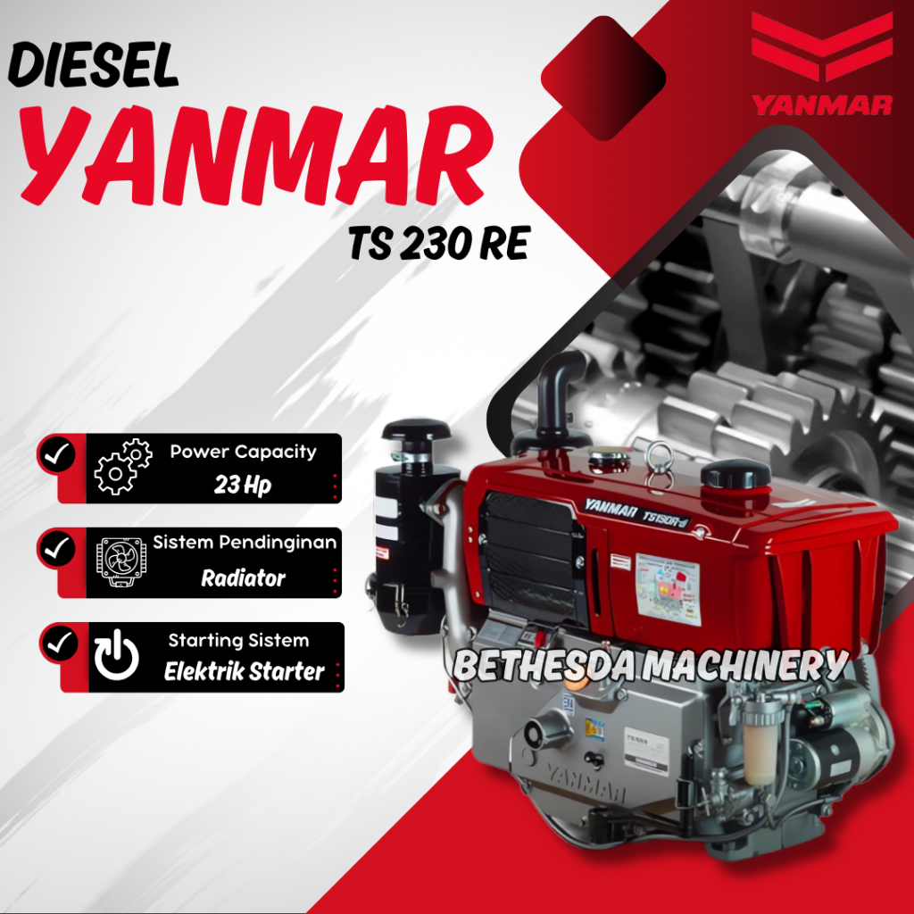 Diesel Yanmar 23 Hp/Pk Radiator Starter tipe Yanmar TS 230-RE