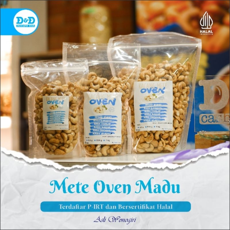 

D&D Mete - Kacang Mete Oven Madu Asli Wonogiri Kacang Mede Matang 1 kilo 1kg 500gr 250gr