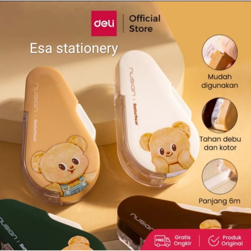

Deli x Butterbear Pita Koreksi / Correction Tape 6meter Tahan Lama NS161