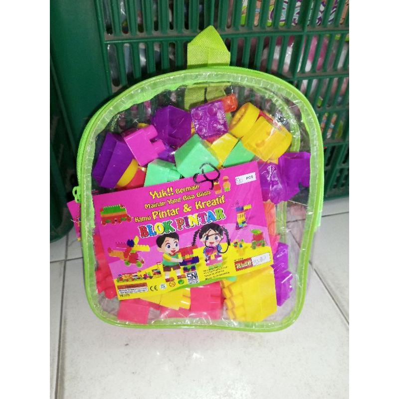 Mainan Anak Block Tas Hanlo Isi 80pcs 8380