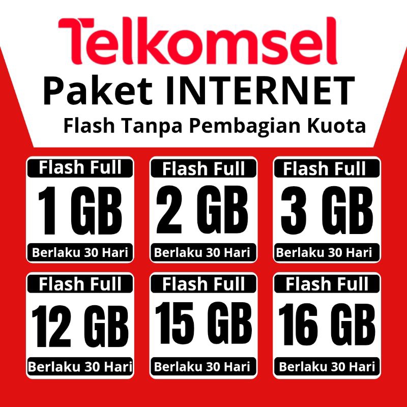 PAKET DATA TELKOMSEL FULL FLASH TANPA PEMBAGIAN KUOTA FULL 24 JAM SUPER MURAH DAN PROSES CEPAT