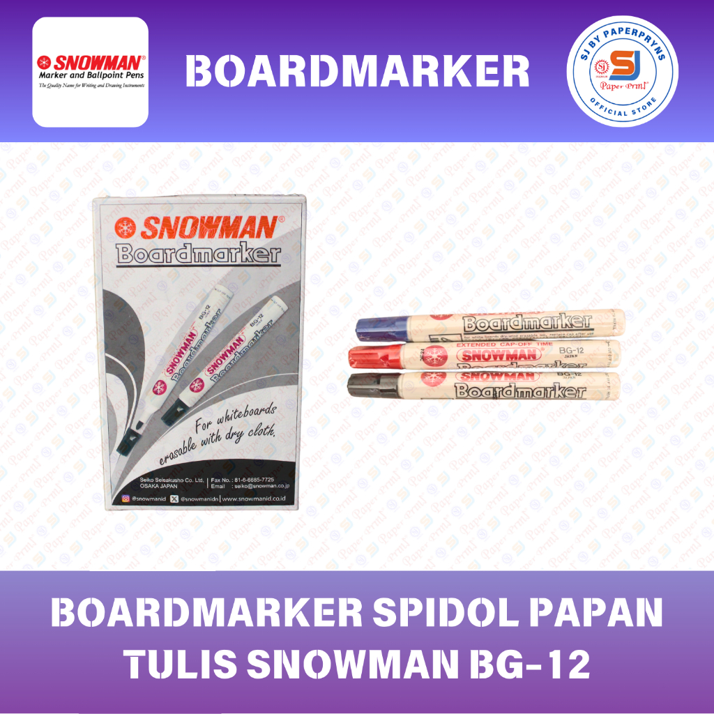 

SPIDOL PAPAN TULIS BOARDMARKER SNOWMAN BG-12
