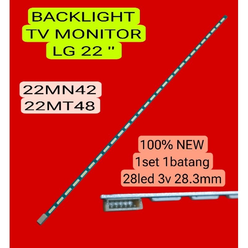 LAMPU LED BACKLIGHT BL TV MONITOR LG 22INCH 28LED 22MT48A 22MT42MN 22MT48 22MN42