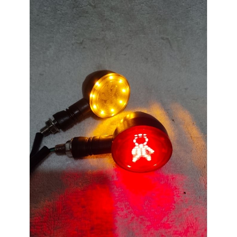 lampu sein led bulat animasi emo klx cb ninja rx king lampu sein motor animasi emo jalan