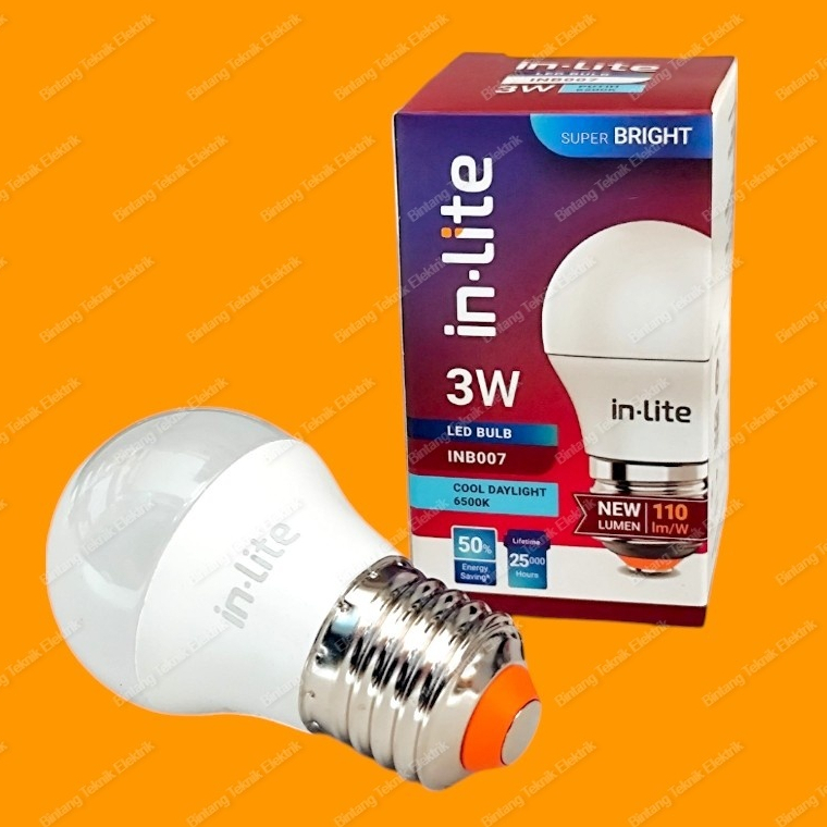 In-Lite LED Lampu Bulb INB007 3 Watt PUTIH/KUNING Bohlam lampu 3Watt