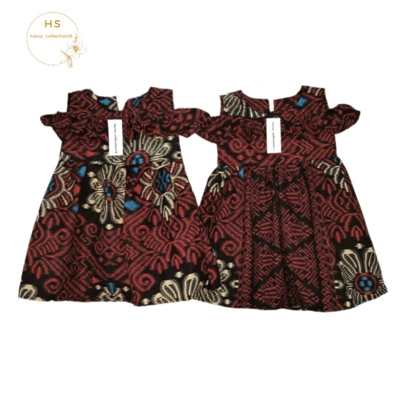 Batik anak perempuan dress batik anak perempuan dress rempel dada usia 2-3 tahun