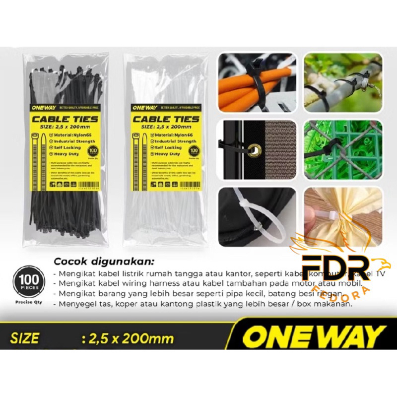 

Kabel Ties 2.5x200 Mm/Kabel Ties 2.5x20 cm/kabel ties 20 cm/kabel ikat barang/one way