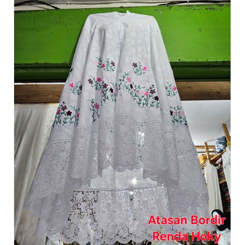 mukena atasan bordir renda korea