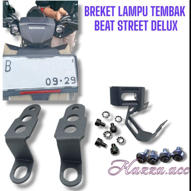 Breket lampu tembak D2 Laser Honda beat street Deluxe lengkap