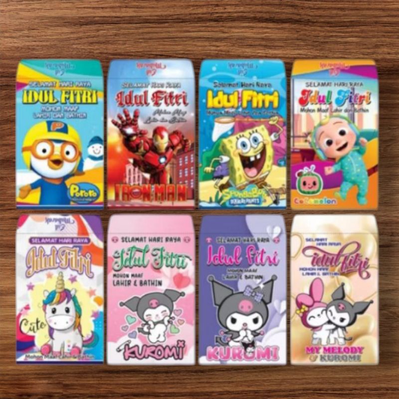 

Amplop / angpau lebaran medium motif cartoon ISI 100 LEMBAR 11 x 8 cm