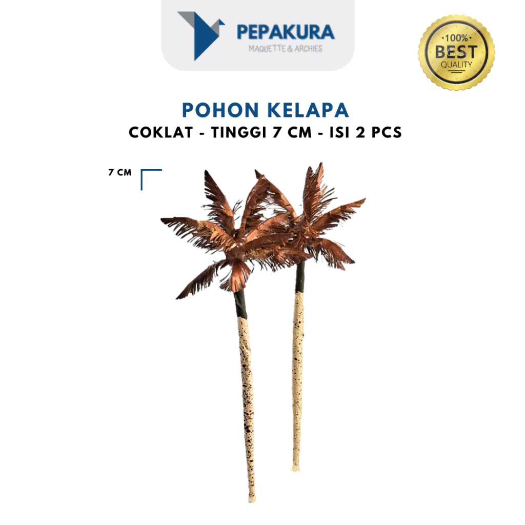 Pohon Kelapa Monokrom Coklat Tinggi 7 cm Skala 1:100 1:200 - Tanaman Artifisial Maket/Miniatur - Bah