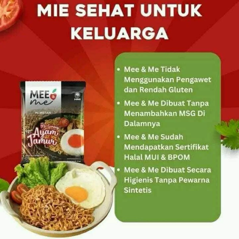

Mee and Me HNI mie instan rendah gluten no MSG
