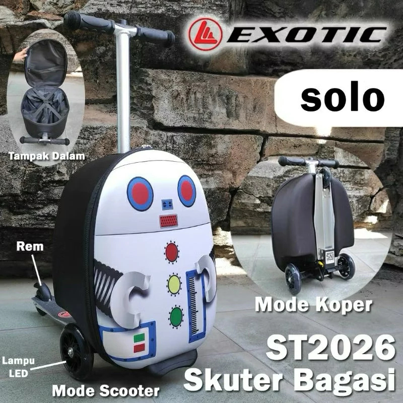 Scooter Bagasi Koper Skuter Anak Exotic ST2026 | Koper Anak 2in1 Bisa Jadi Skuter | Scooter Alloy Ex
