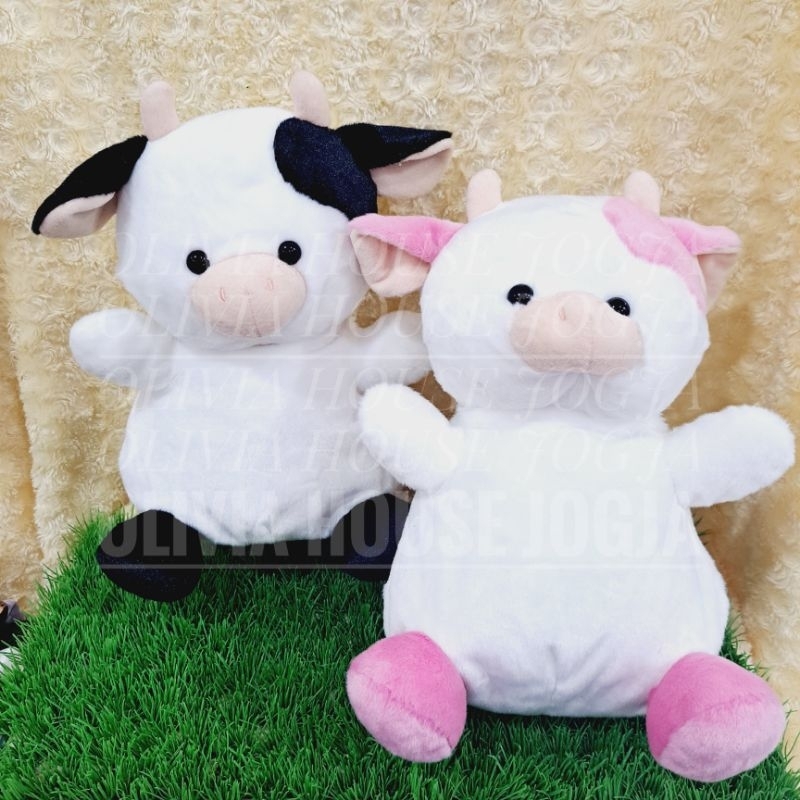 Boneka Sapi Pink Putih XL Boneka Sapi Hitam Putih XL Boneka Cow Chubby XL