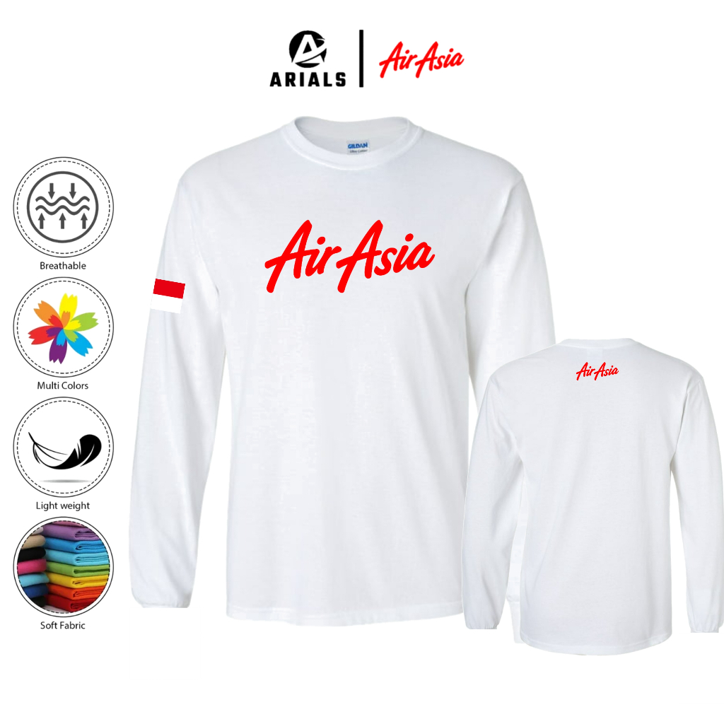 Arials Kaos Baju Lengan Panjang Maskapai AirAsia Indonesia