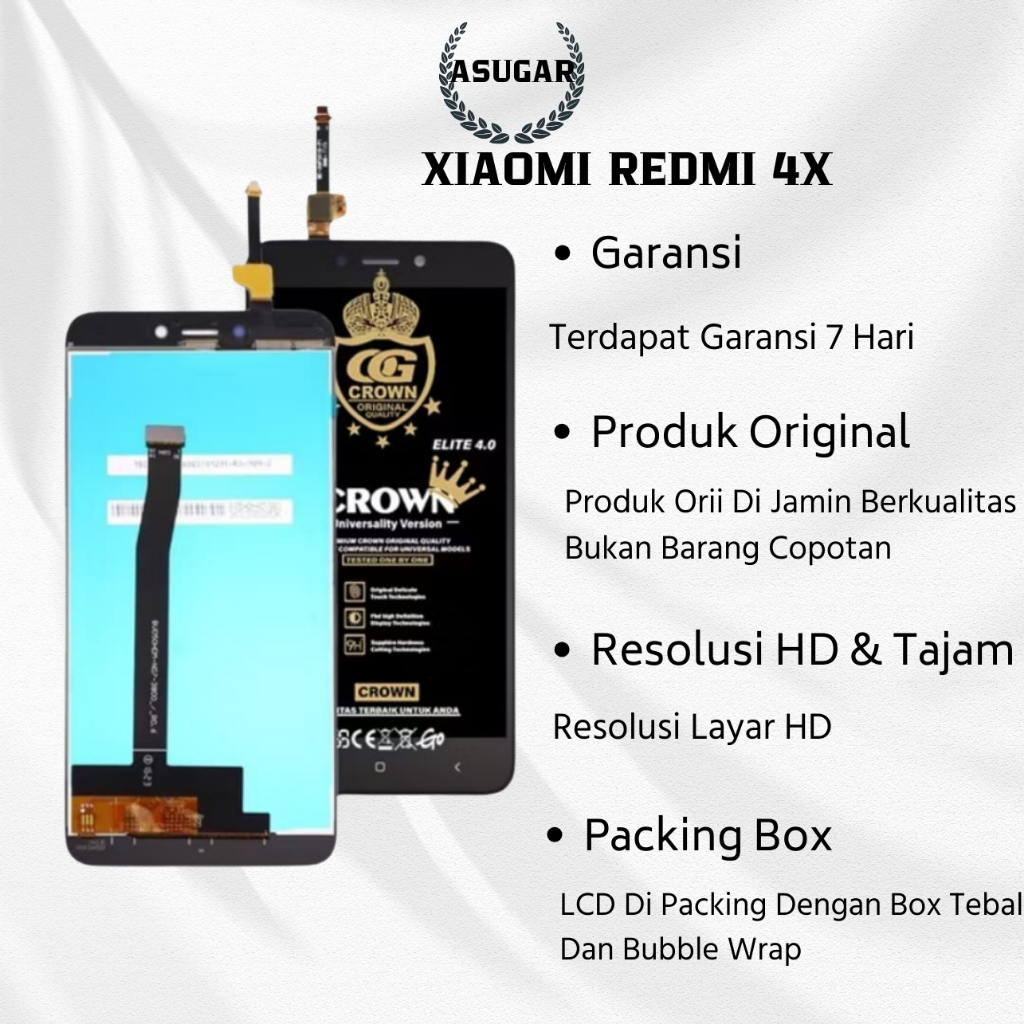 LCD XIAOMI REDMI 4X  ORIGINAL 100% FULLSET TOUCHSCREEN