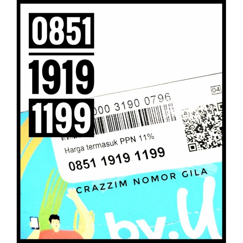 Nomor Cantik Telkomsel by.U. Nocan Byu 777899. 1199. No Cantik Super Hoki Couple Kwartet 9999