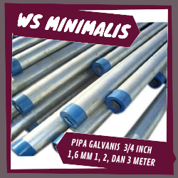 PIPA GALVANIS ¾ INCH, 1,6MM, 1, 2, DAN 3 METER, PIPA BULAT, PIPA BESI, PIPA AIR SERBAGUNA