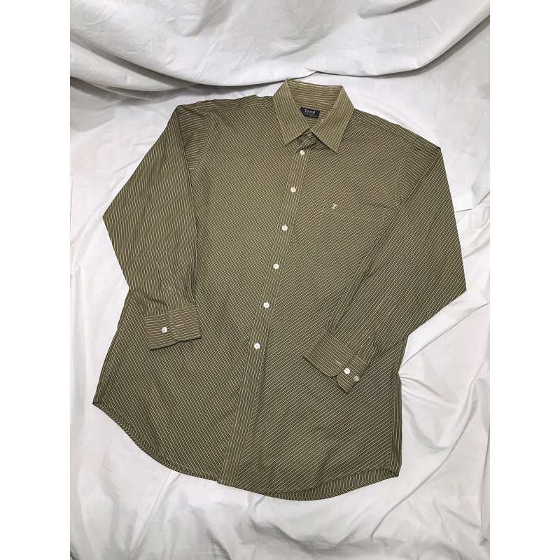 Nego AjaYuk > Tootal LongSleeve Executive Stripes Shirt  - Matcha Green (Atasan/Kemeja)|Preloved/2nd