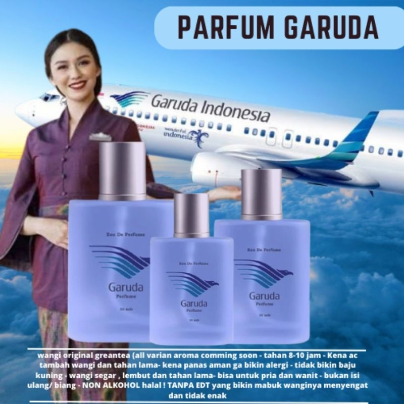 BELI 1 GRATIS 1 PARFUM PRIA DAN WANITA PRAMUGARI GARUDA INDONESIA AROMA GREEN TEA-ORIGINAL