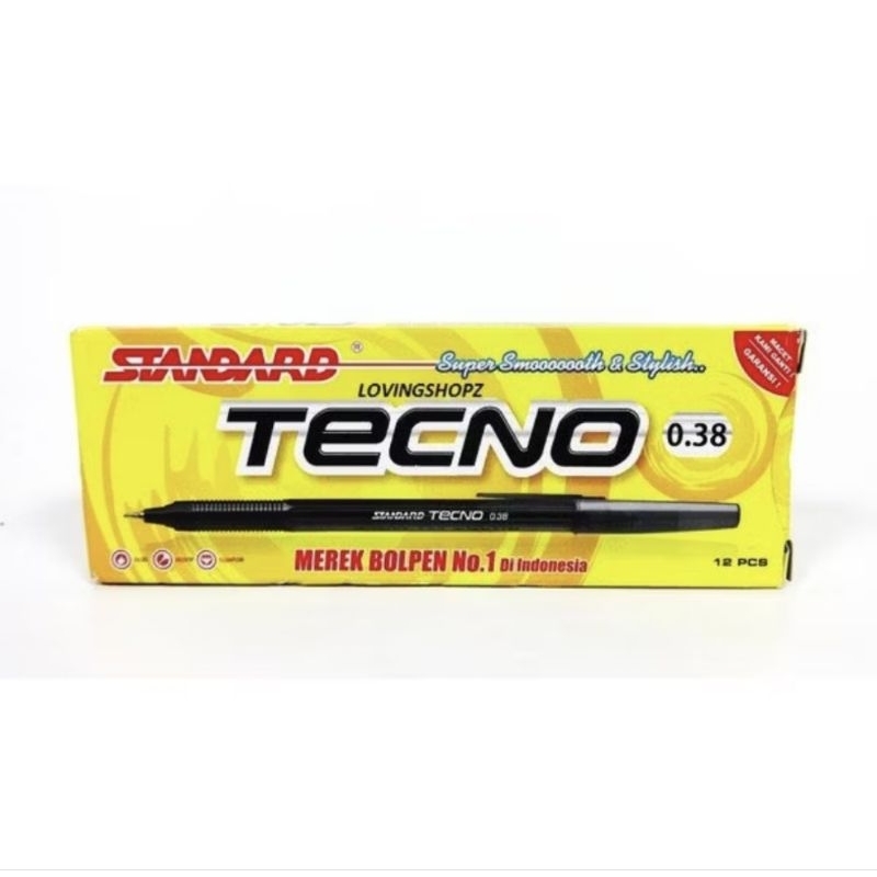 

pen standard Tecno hitam isi 12 pcs