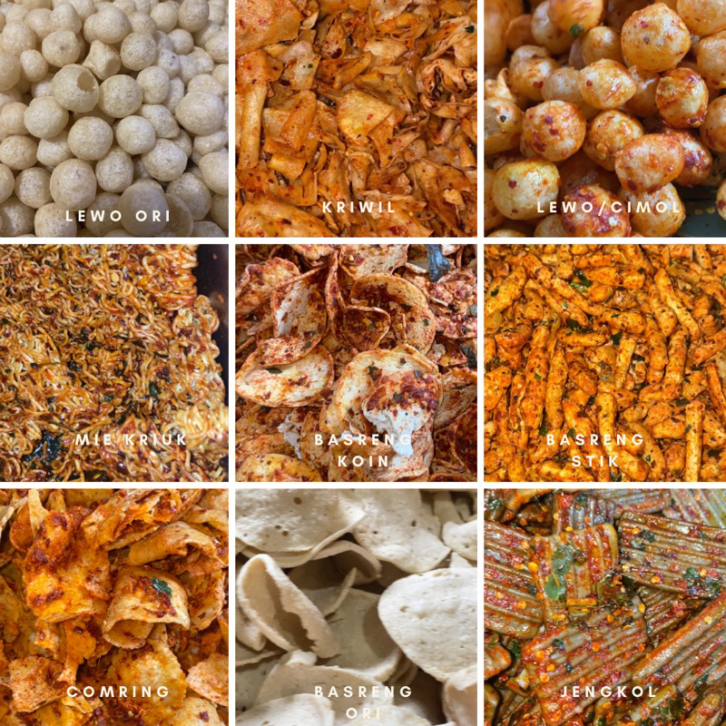 

Kripik Kriwil Basreng Comring Lewo Jengkol Mie Kriuk 500gram