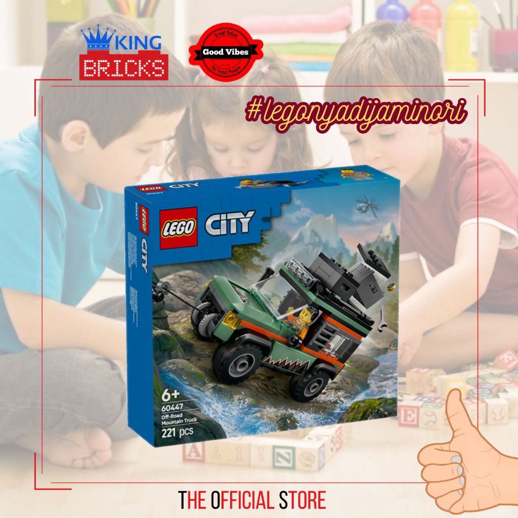 LEGO Original CITY 60447 Off Road Mountain Truck - Mainan Anak Edukasi Mobil Truk Gunung Kemping