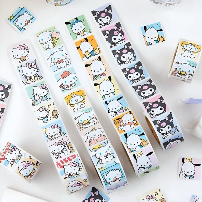 

Label Stiker Roll 100 Lembar Karakter Stiker freebies packaging
