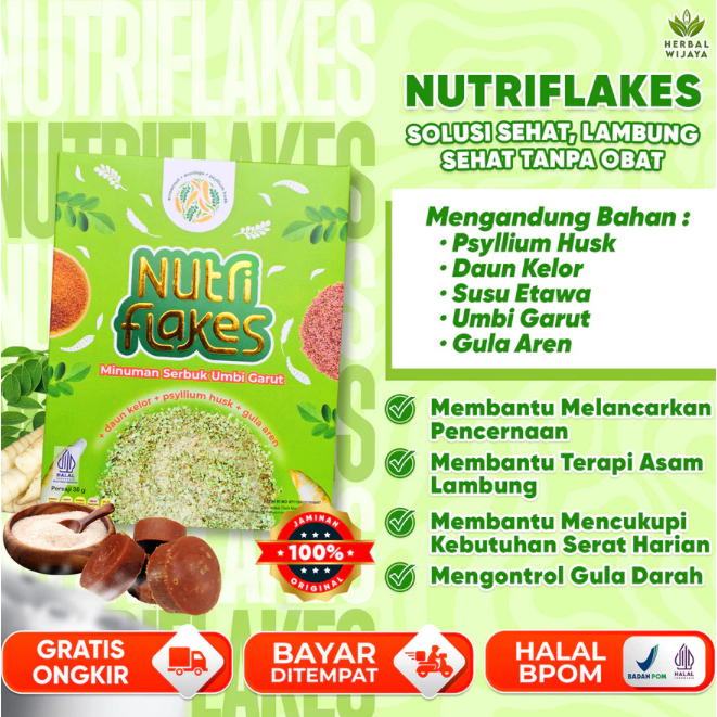 

Nutriflakes Sereal Umbi Garut Asam Lambung Original 1 Box