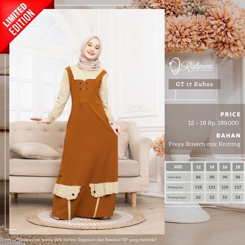 GAMIS TEEN 17 KUBUS BY RAHNEM RAUNA - GAMIS REMAJA - GAMIS ANAK - GAMIS REMAJA - GAMIS RAUNA