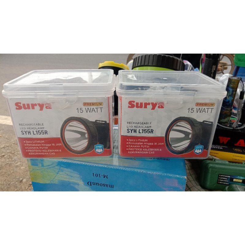 SENTER KEPALA SURYA L155R PUTIH 15 WATT SUPER TERANG