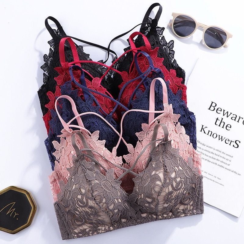 Softly Shop Fashion BH hot bra BH Bahan Lace Tipis Sexy bra one-piece push-up sexy renda BH