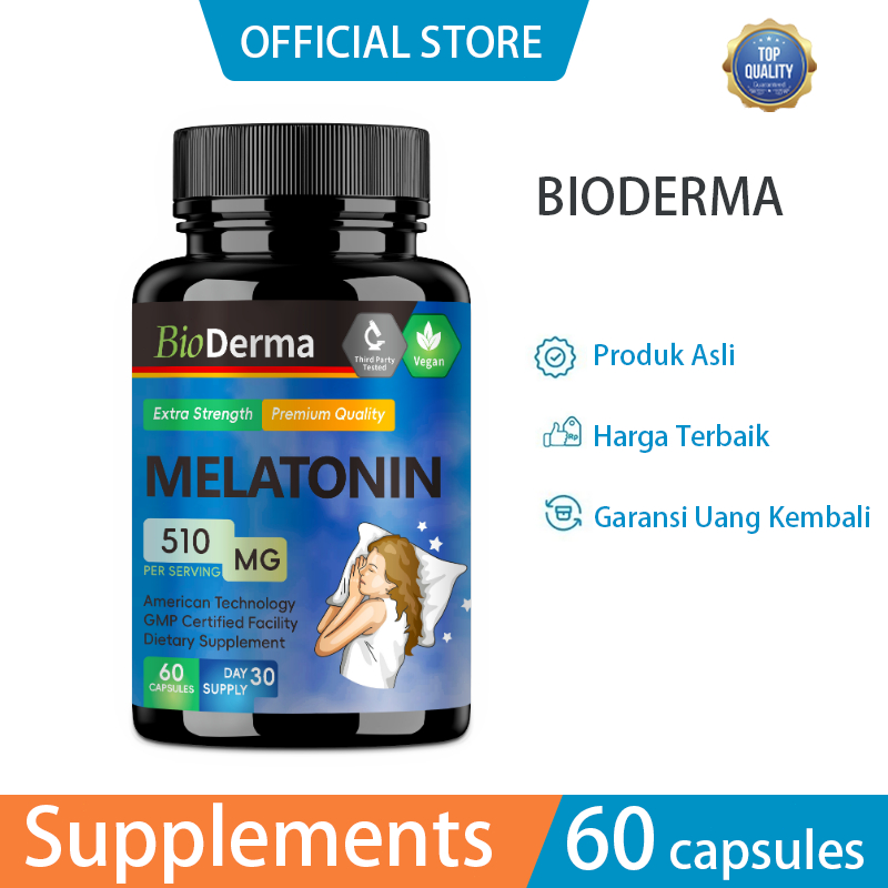Melatonin Bioderma, jaga ritme sirkadian, perbaiki kualitas tidur, ideal untuk harian 60 kapsul