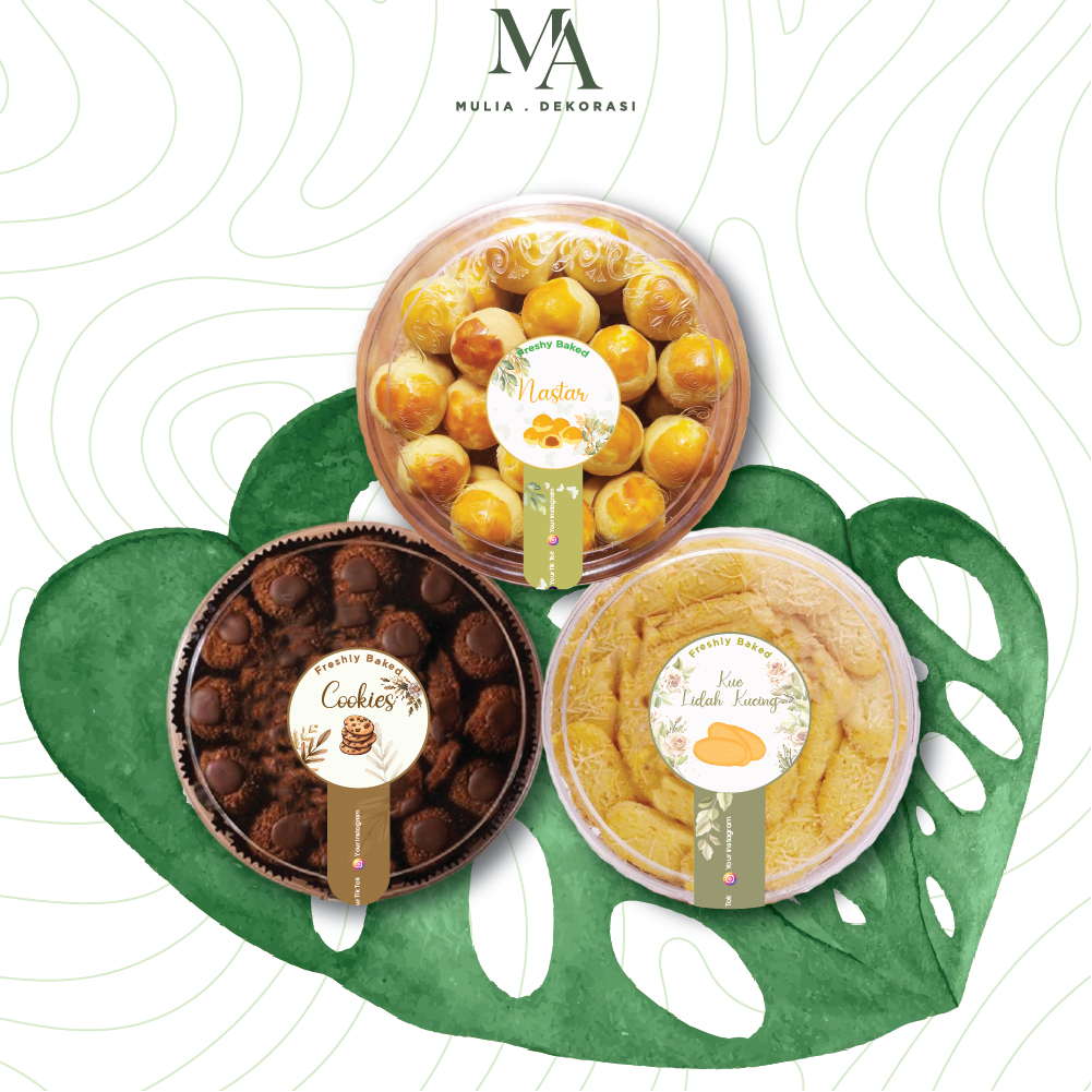 

Sticker Toples Kue Kering Custom Segel Kemasan Aesthetic Flower Hampers Label Bulat Lidah