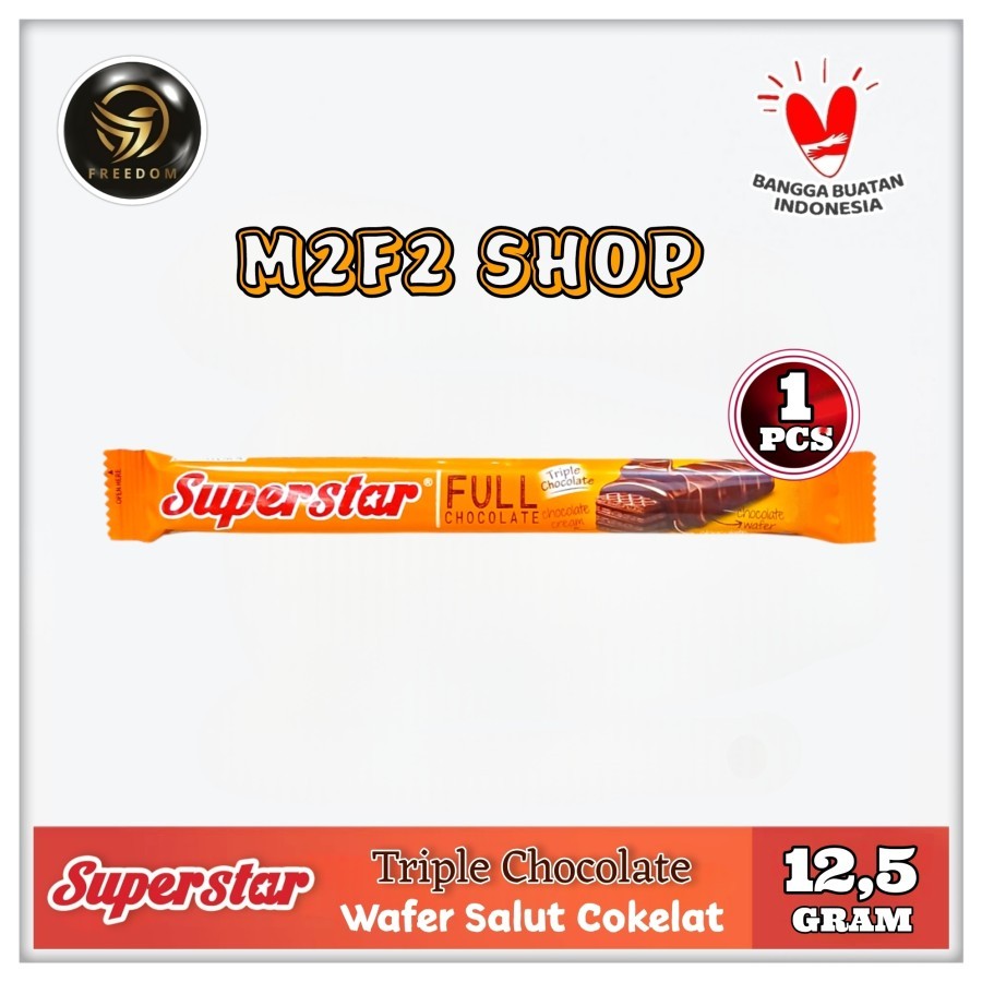 

Wafer Superstar Triple Chocolate | Cokelat - 12,5 gr (Kemasan Satuan)