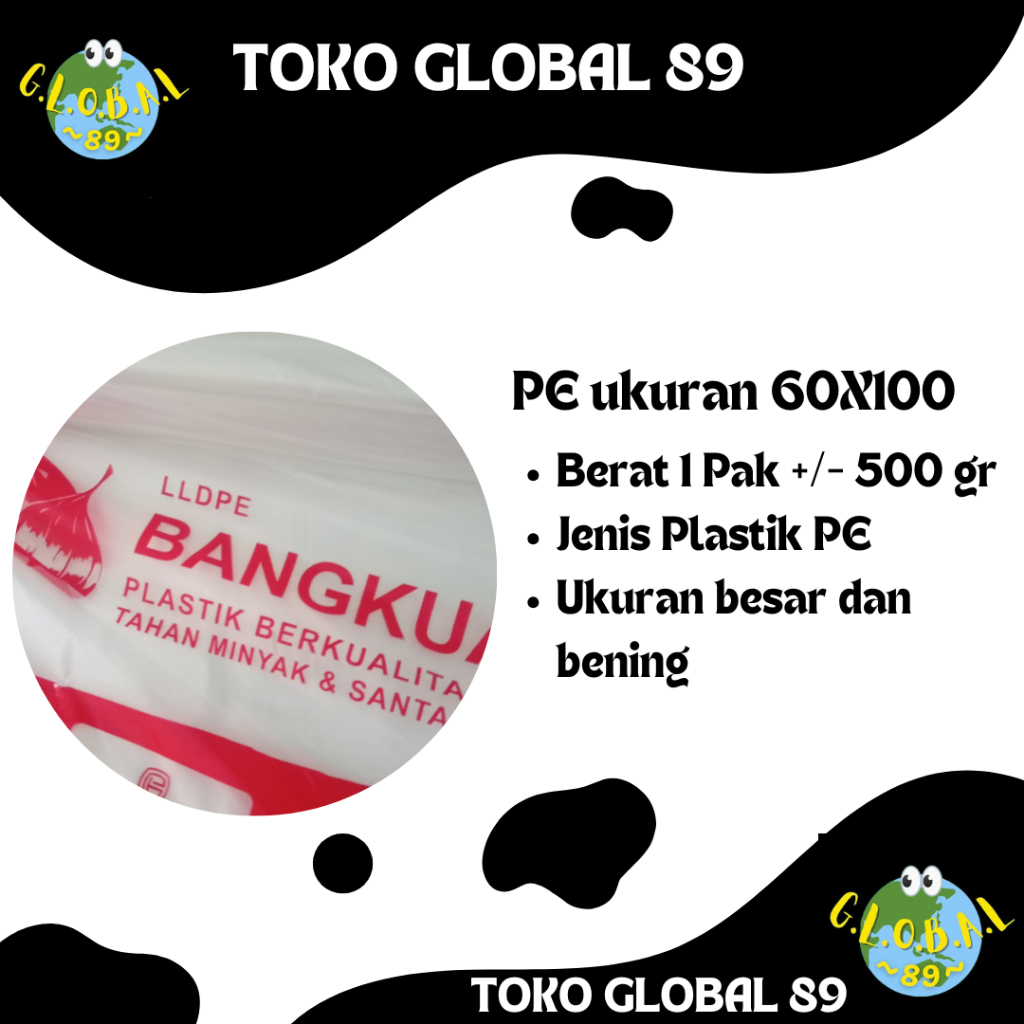 Plastik PE Bening ukuran 60X100/ PE Bangkuang 60X100